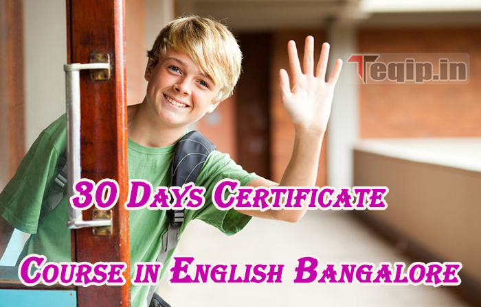 30 Days Certificate Course in English Bangalore