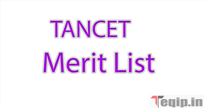 TANCET Merit List