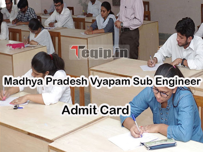 MP Vyapam Sub Engineer Admit Card