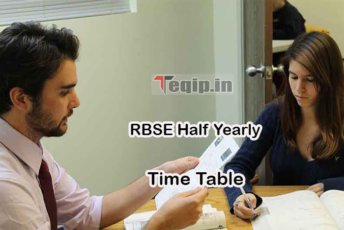 RBSE Half Yearly Time Table