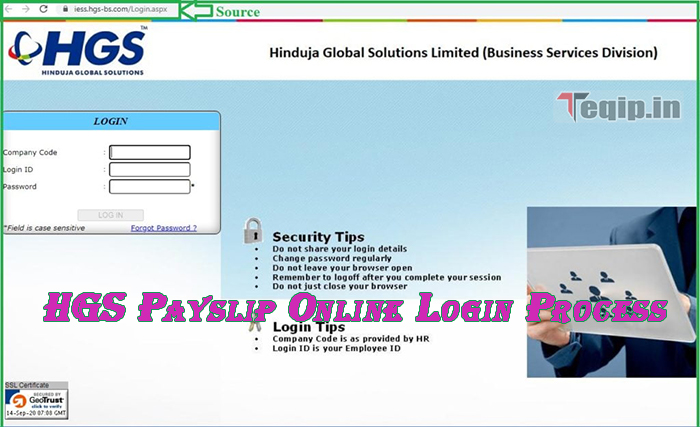 HGS Payslip Online Login Process