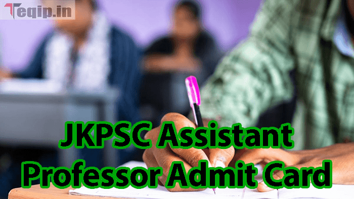 JKPSC Assistant Professor Admit Card