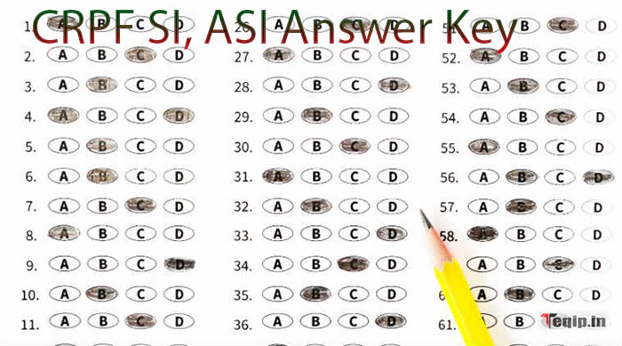 CRPF SI, ASI Answer Key