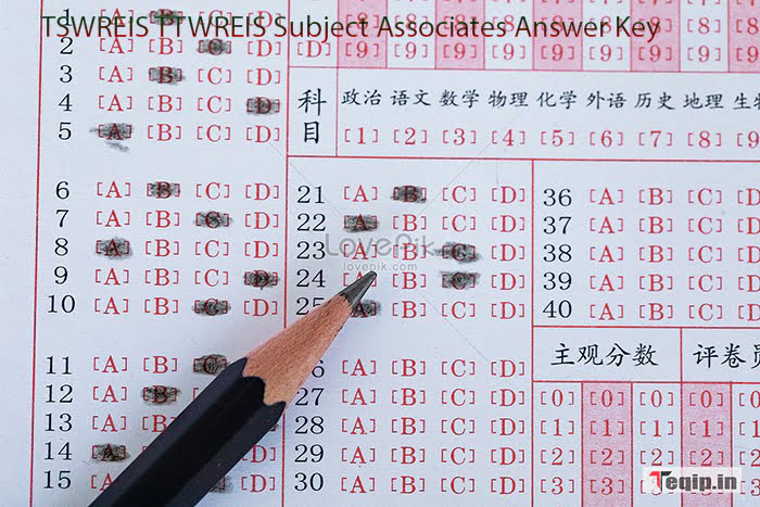 TSWREIS TTWREIS Subject Associates Answer Key