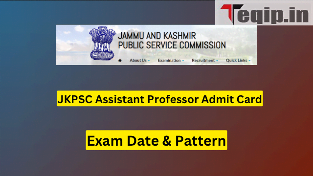 JKPSC Assistant Professor Admit Card