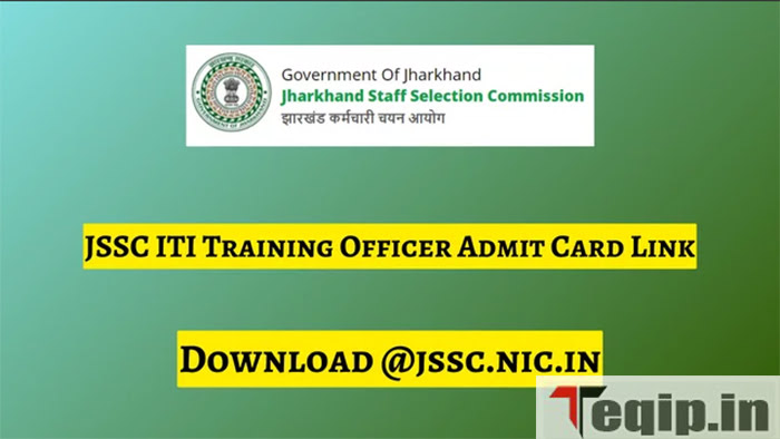 JSSC ITI Training Officer Admit card