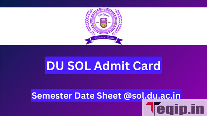 DU SOL Admit Card