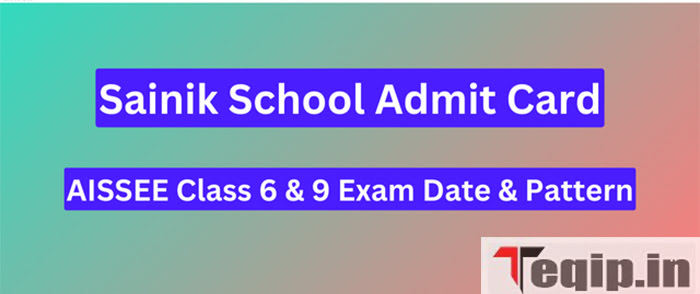 Sainik School Admit Card