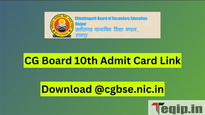 CG Board 10th Admit Card
