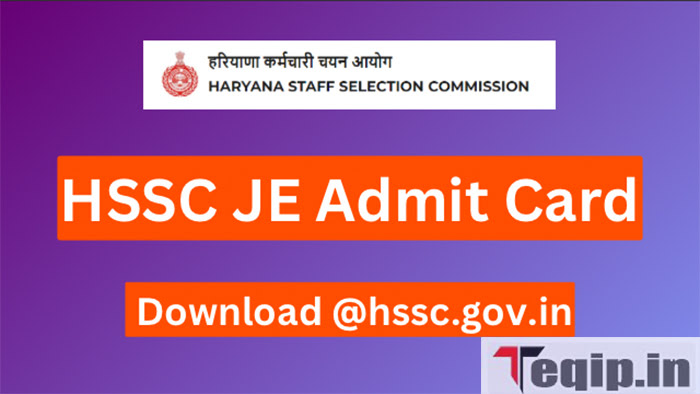 HSSC JE Admit Card