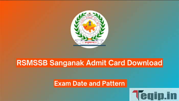 RSMSSB Sanganak Admit Card