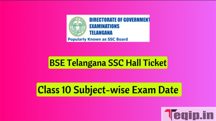 BSE Telangana SSC Hall Ticket