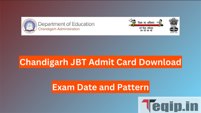 Chandigarh JBT Admit Card