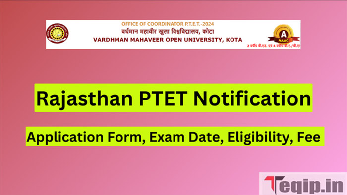 Rajasthan PTET Notification