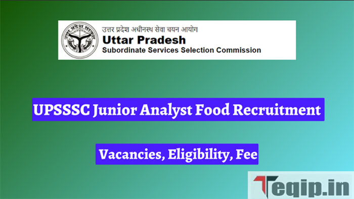 UPSSSC Junior Analyst Food Recruitment