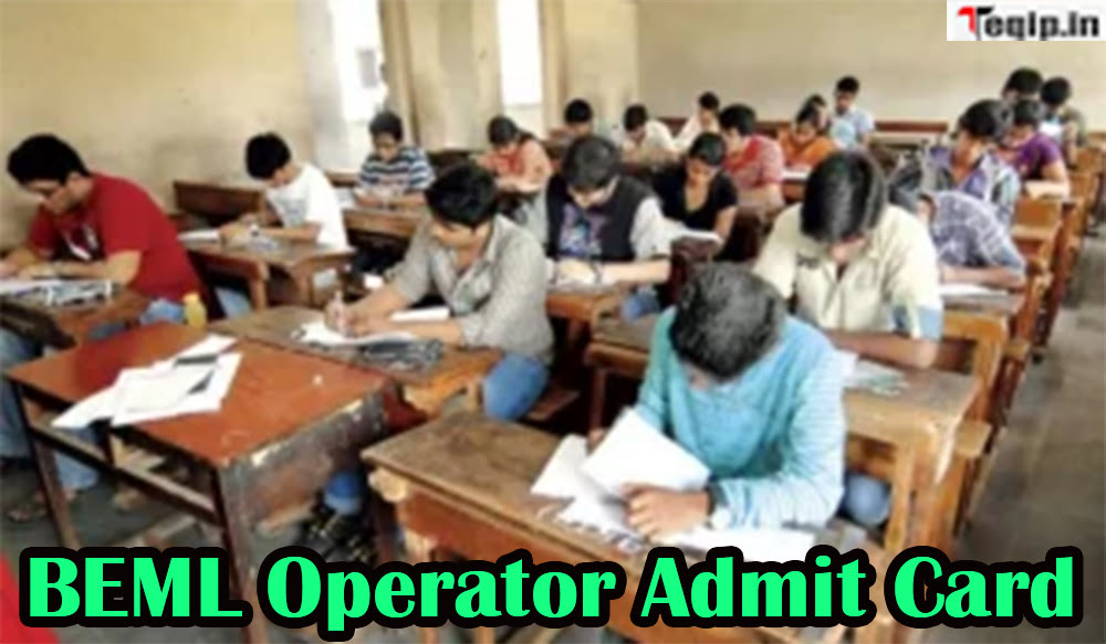 BEML Operator Admit Card