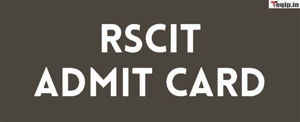 RSCIT Admit Card